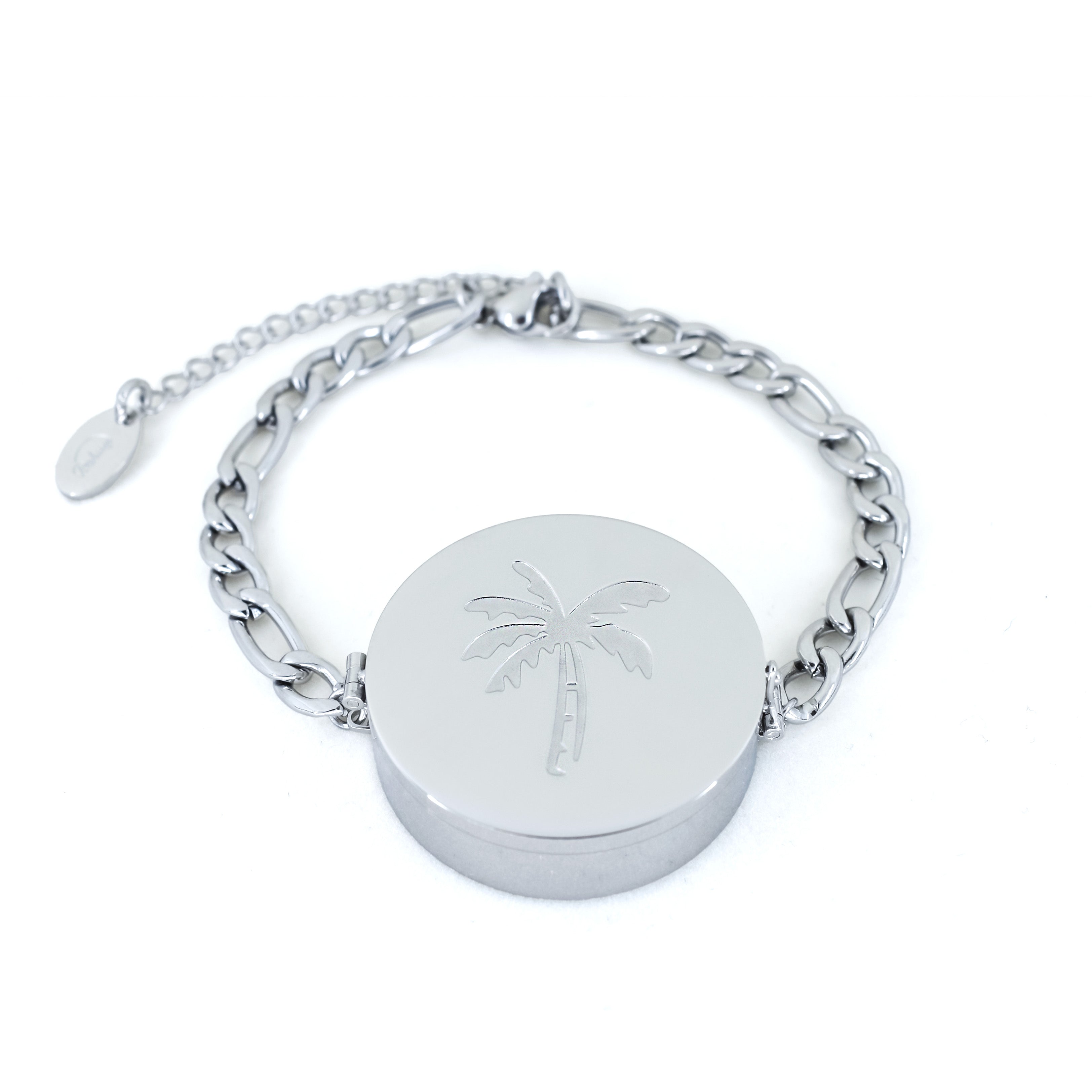 Palm Tree Lip Balm Bracelet in White Gold - getbalmy