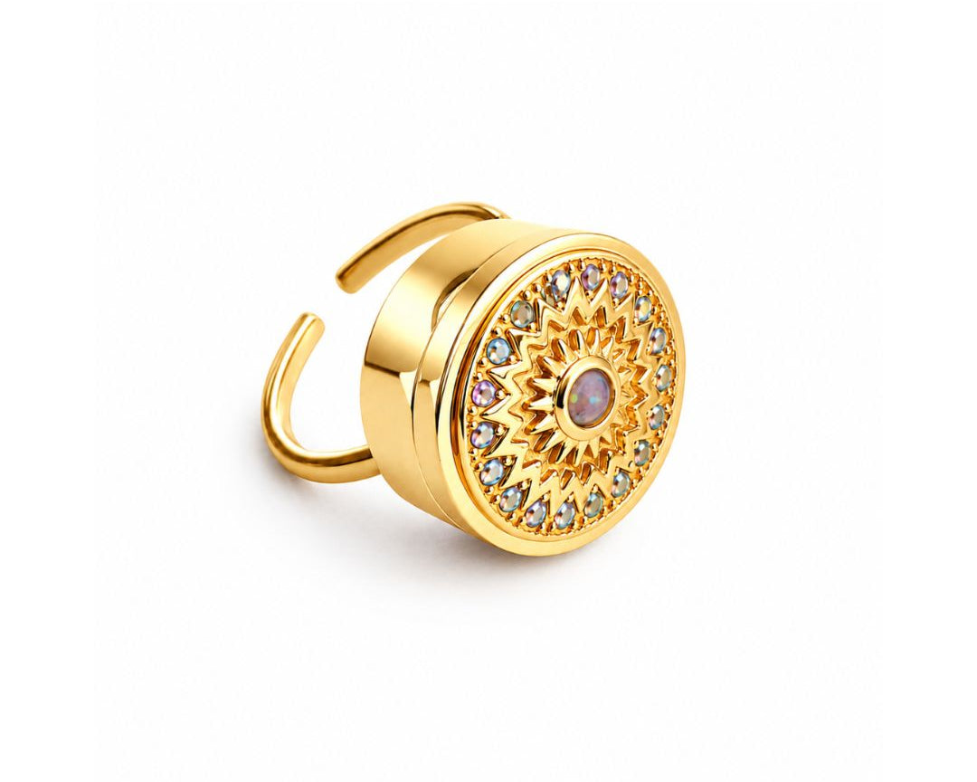 Paris Lip Balm Ring in 14K Gold