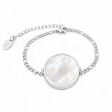Mother of Pearl Mini Lip Balm Bracelet in White Gold