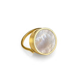 Pearl Lip Balm Ring in 14K Gold