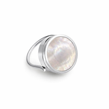Pearl Lip Balm Ring in Stainless Steel