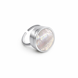 Pearl Lip Balm Ring in Stainless Steel
