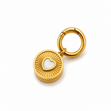 Pearl Heart Lip Balm Charm in 14K Gold