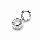Pearl Heart Lip Balm Charm in Stainless Steel