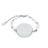 Original Lip Balm Bracelet with Pearl Chain in White Gold