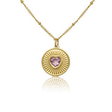 Pink Heart Lip Balm Necklace in 14K Gold