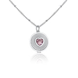 Pink Heart Lip Balm Necklace in Stainless Steel