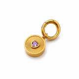 Pink Heart Lip Balm Charm in 14K Gold