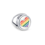 Pride Lip Balm Ring in Stainless Steel