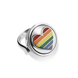 Pride Lip Balm Ring in Stainless Steel