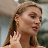 Lacey Puffy Heart Earrings in 14K Gold