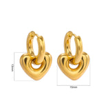 Lacey Puffy Heart Earrings in 14K Gold