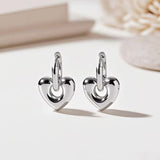 Lacey Puffy Heart Earrings in Stainless Steel