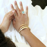 Pyrite Lip Balm Ring in 14K Gold