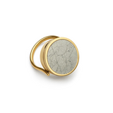 Pyrite Lip Balm Ring in 14K Gold