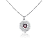 Ruby Heart Lip Balm Necklace in Stainless Steel