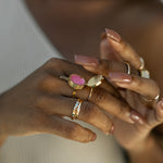 Boho Lip Balm Ring in White Gold - getbalmy