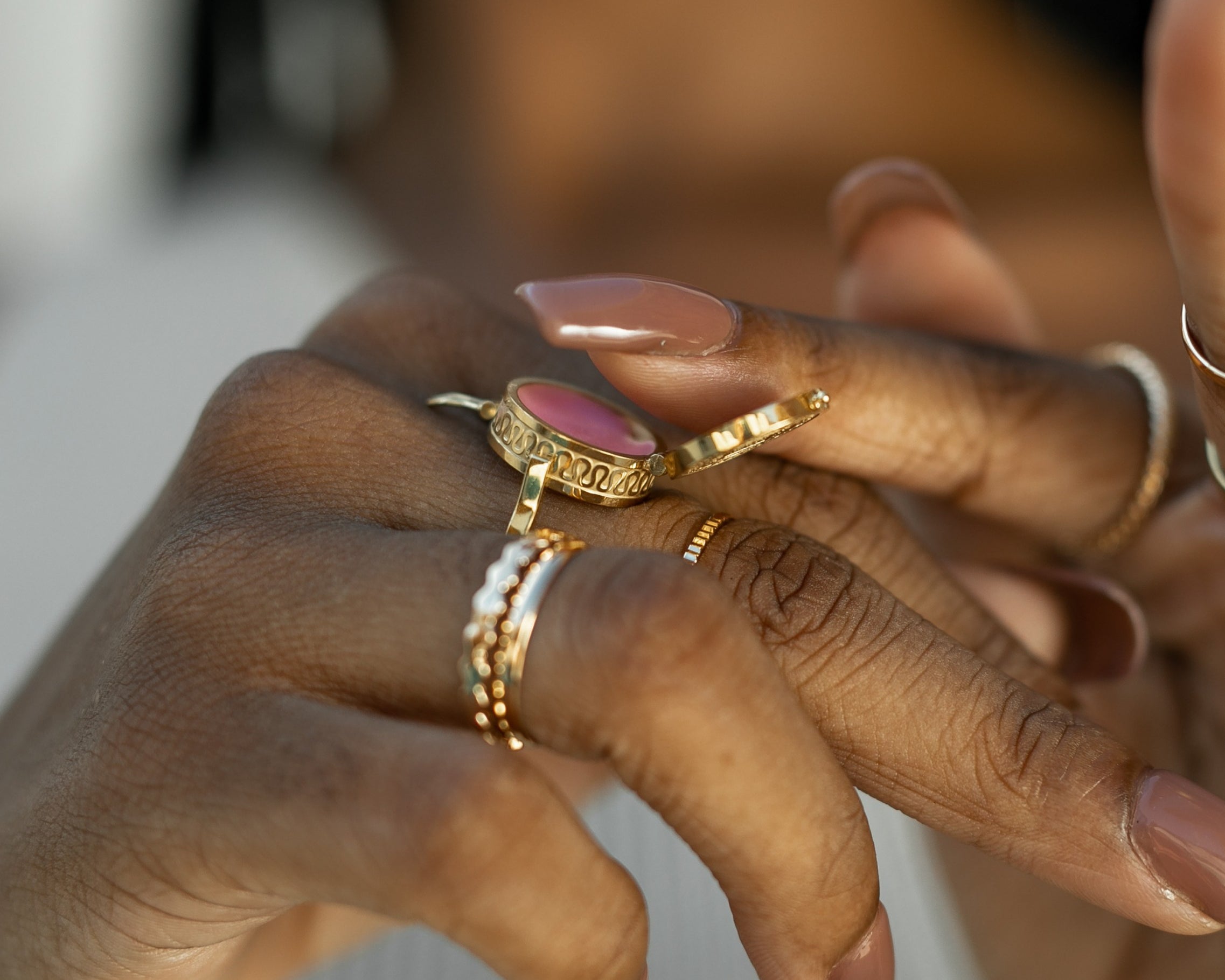 Boho Lip Balm Ring in 14K Gold - getbalmy