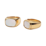 Mother of Pearl Ring Chunky in 14K Gold - getbalmy