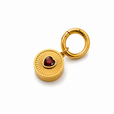 Ruby Heart Lip Balm Charm in 14K Gold