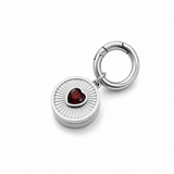 Ruby Heart Lip Balm Charm in Stainless Steel