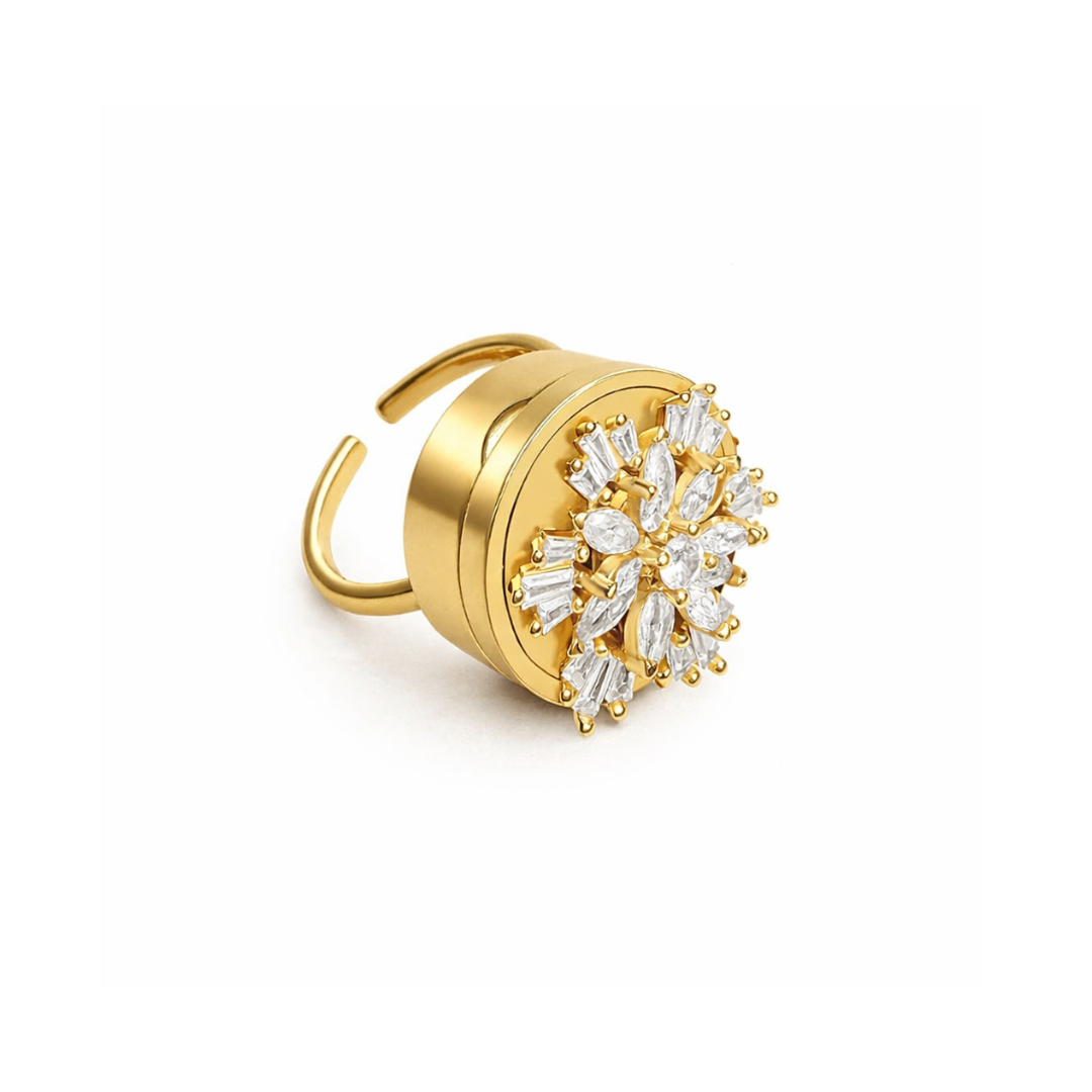 Spinner Lip Balm Ring in 14K Gold