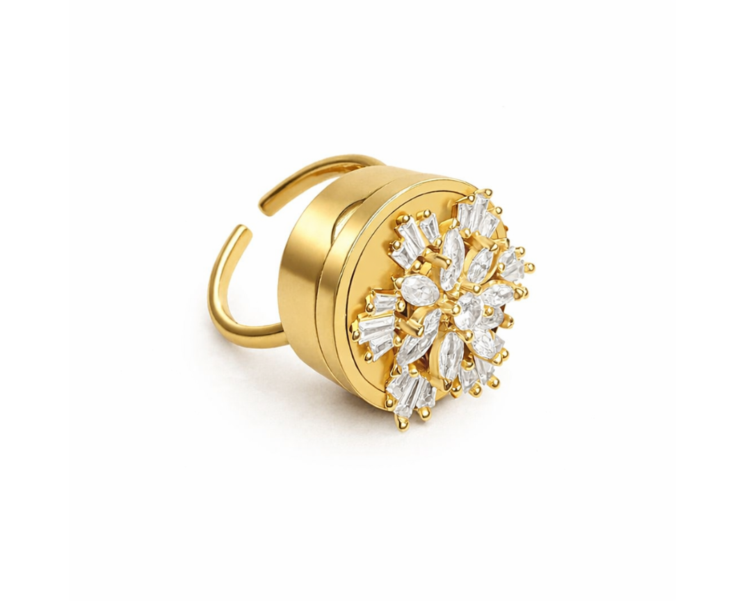 Spinner Lip Balm Ring in 14K Gold