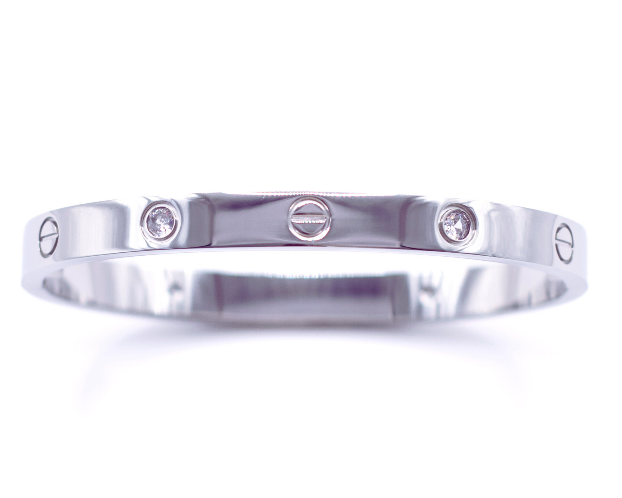 Stackable Bangle in White Gold - getbalmy