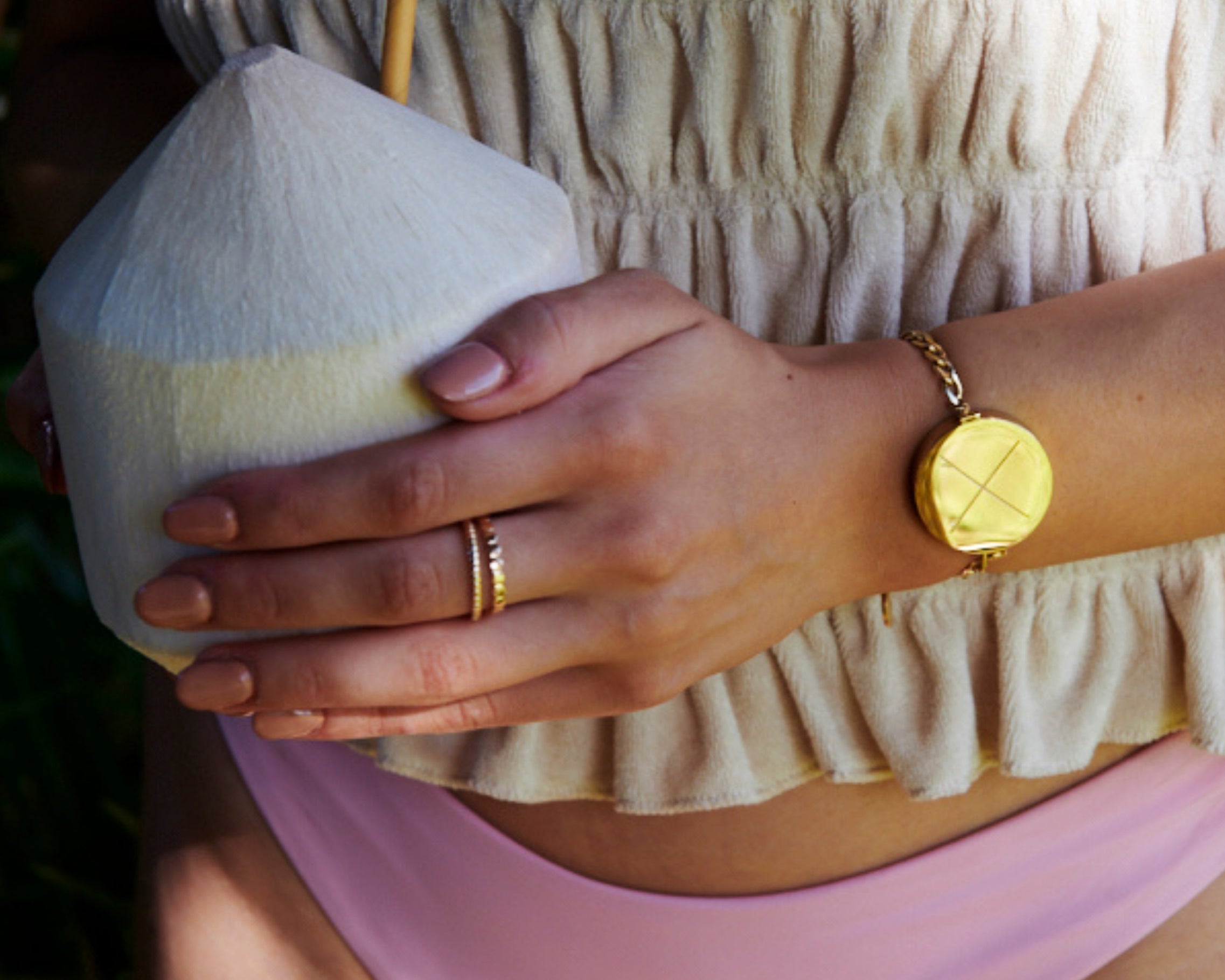 Surf Lip Balm Bracelet in 14K Gold - getbalmy