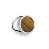 Tiger's Eye Lip Balm Ring in Stainless Steel