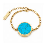 Turquoise Lip Balm Bracelet in 14K Gold