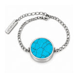 Turquoise Lip Balm Bracelet in Stainless Steel