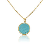 Turquoise Lip Balm Necklace in 14K Gold