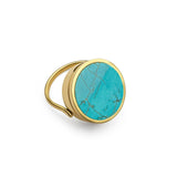 CMA Turquoise Lip Balm Ring in 14K Gold
