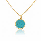 Turquoise Lip Balm Necklace in 14K Gold