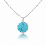 Turquoise Lip Balm Necklace in Stainless Steel