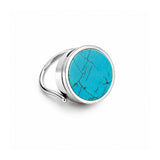 CMA Turquoise Lip Balm Ring in Stainless Steel