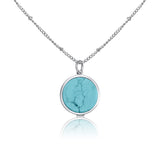 Turquoise Lip Balm Necklace in Stainless Steel
