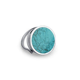 CMA Turquoise Lip Balm Ring in Stainless Steel