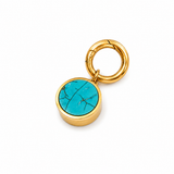 Turquoise Lip Balm Charm in 14K Gold
