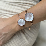 Mother of Pearl Lip Balm Bracelet in White Gold - getbalmy