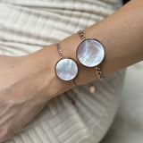 Mother of Pearl Lip Balm Bracelet in 14K Gold - getbalmy