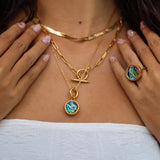 Blue Abalone Charm in 14K Gold