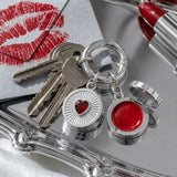 Ruby Heart Lip Balm Charm in Stainless Steel