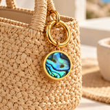Blue Abalone Charm in 14K Gold