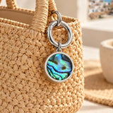 Blue Abalone Charm in Stainless Steel