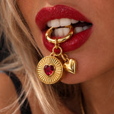 Ruby Heart Lip Balm Charm in 14K Gold
