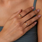 Crystal Pear Open Ring in Gold