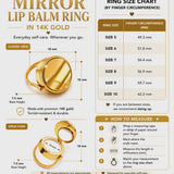 Mirror Lip Balm Ring in 14K Gold