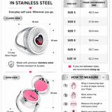 Ruby Heart Lip Balm Ring in Stainless Steel